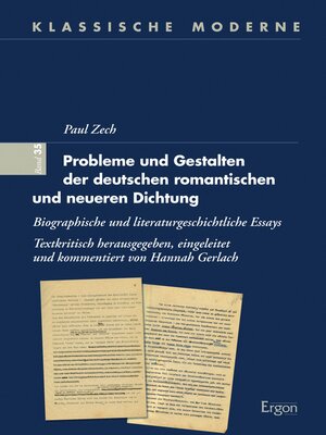 cover image of Probleme und Gestalten der deutschen romantischen und neueren Dichtung
